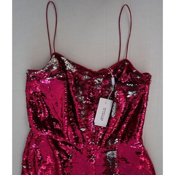 Derek Lam 10 Crosby TS01533SQ Women Sz 8 Fuchsia/Silver Sequined Mini Dress - Picture 11 of 16
